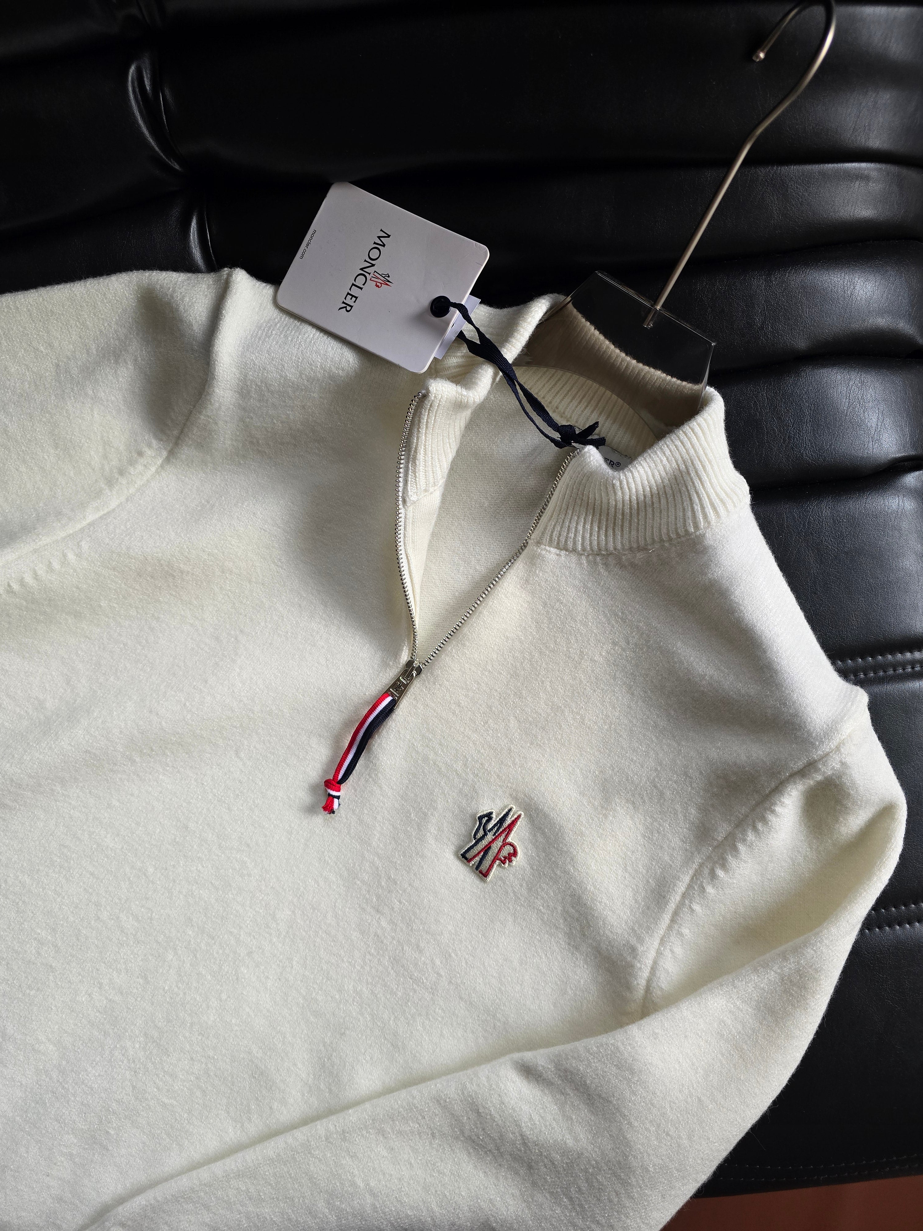 Moncler Half Zip Logo Knitwear