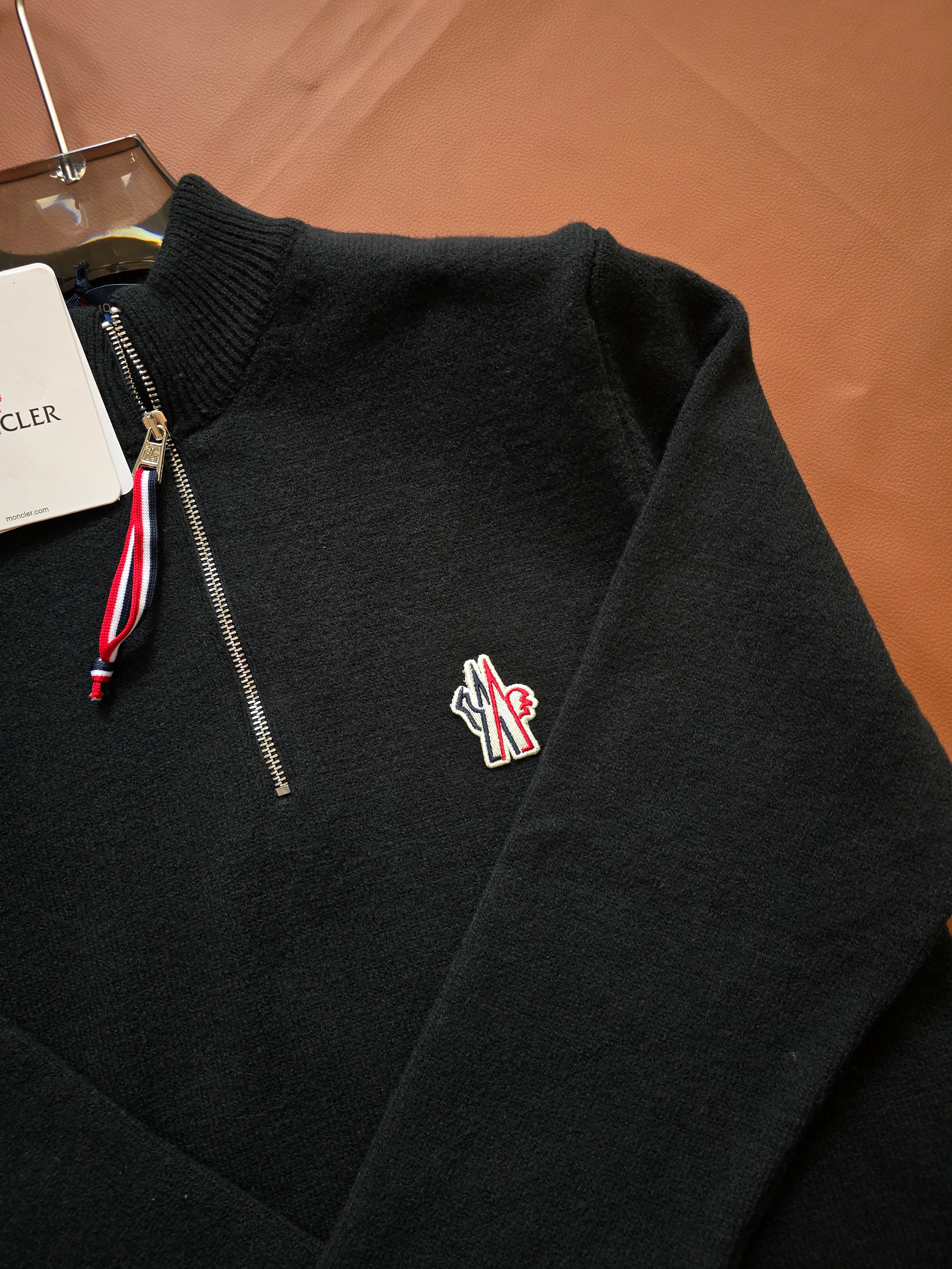 Moncler Half Zip Logo Knitwear