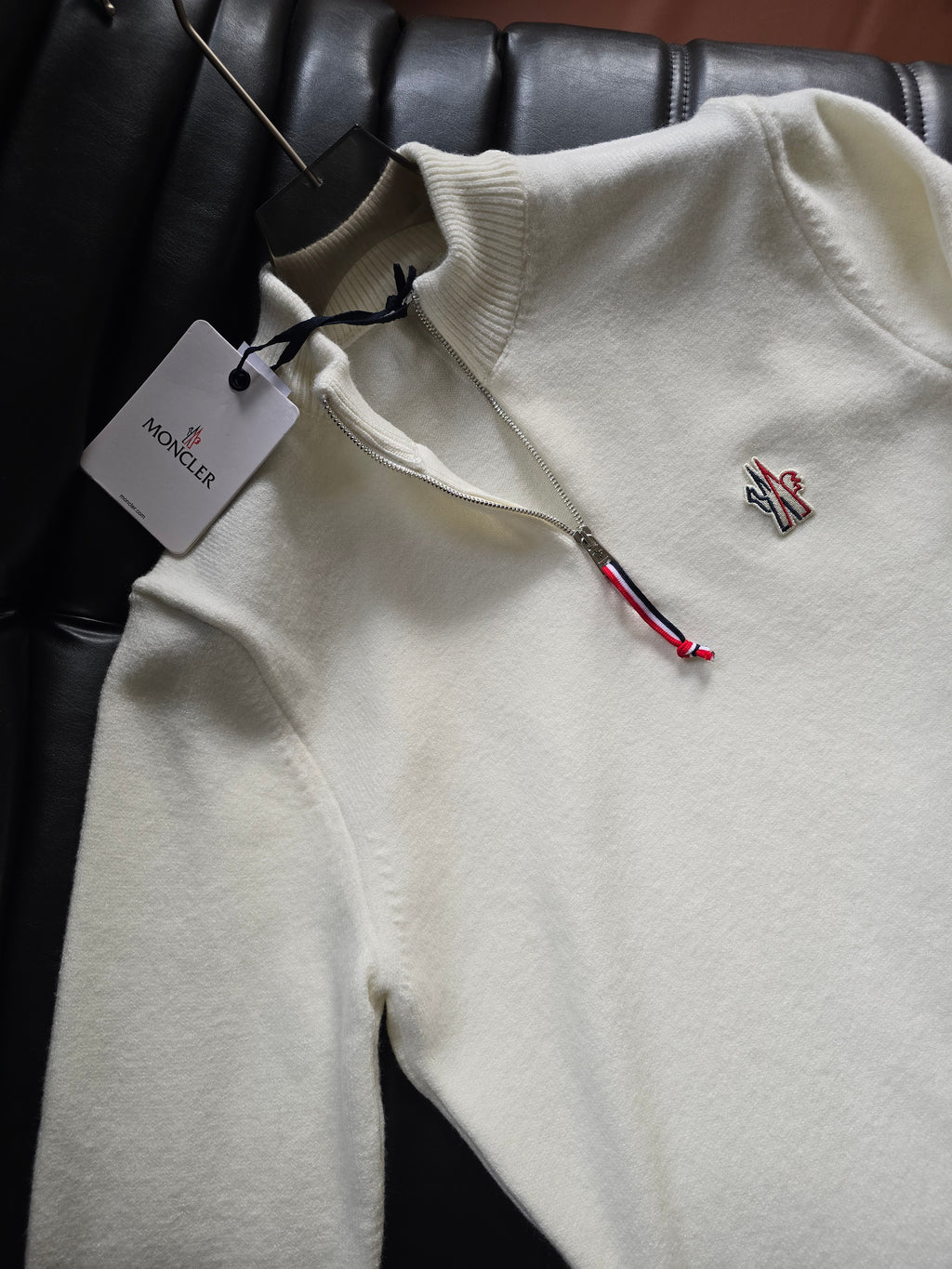 Moncler Half Zip Logo Knitwear