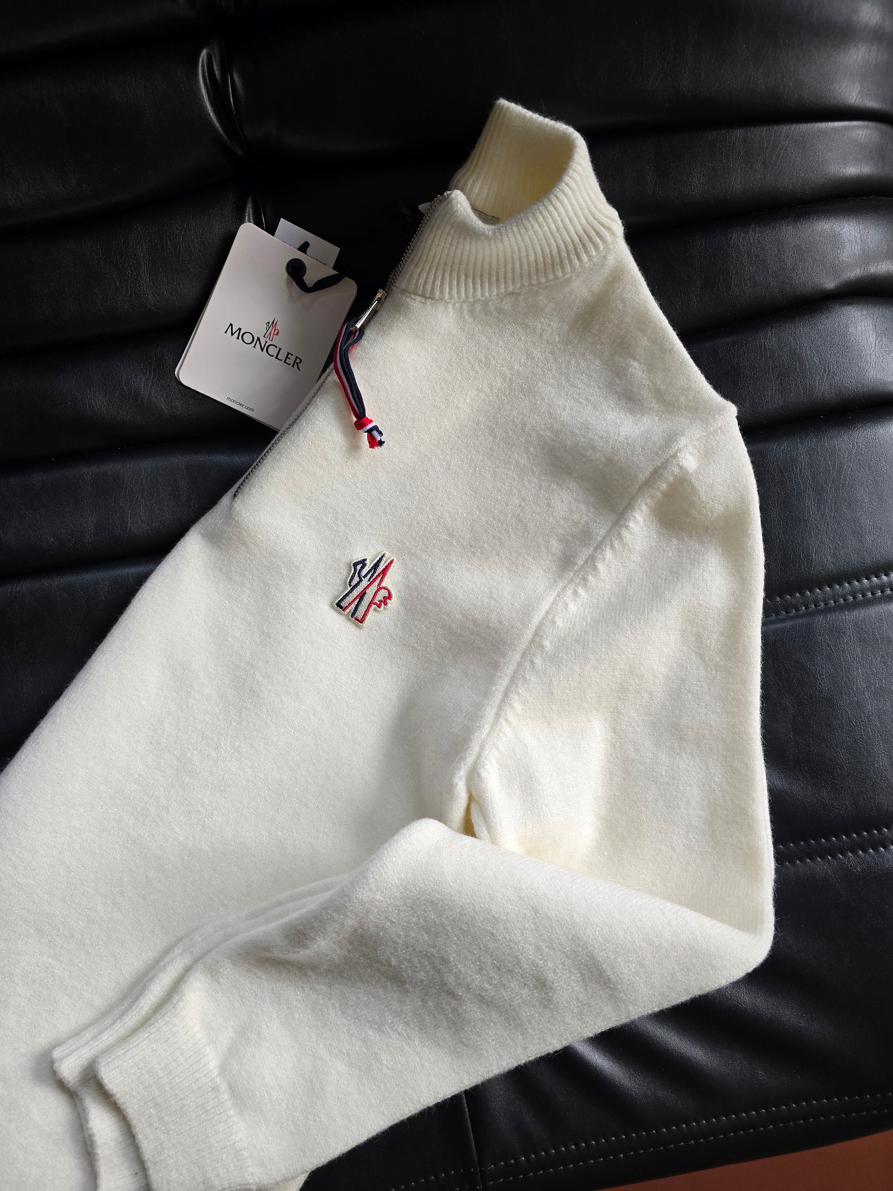 Moncler Half Zip Logo Knitwear