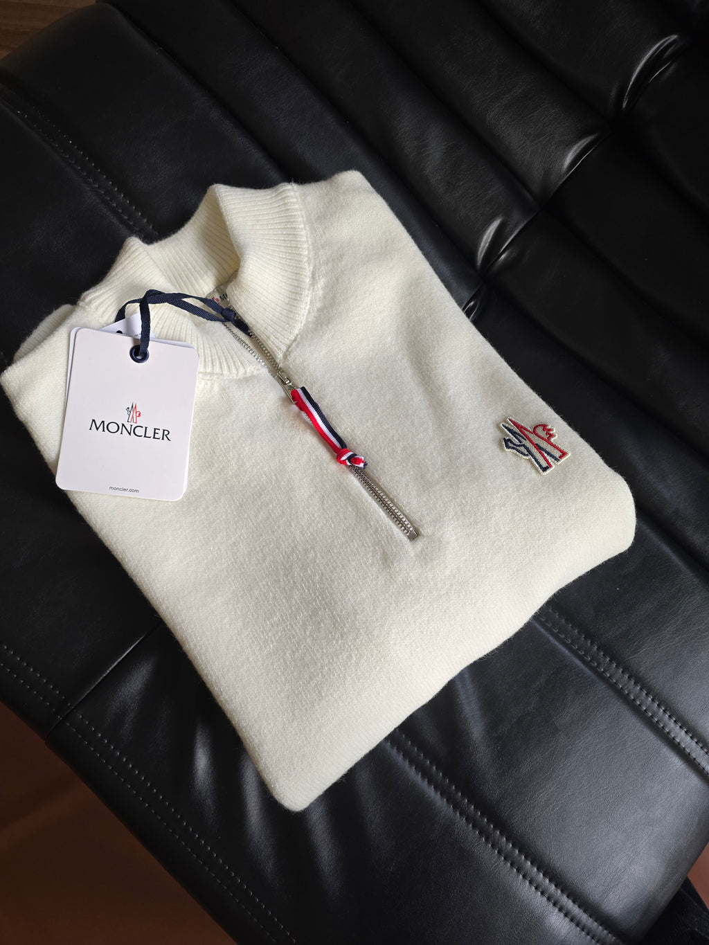 Moncler Half Zip Logo Knitwear