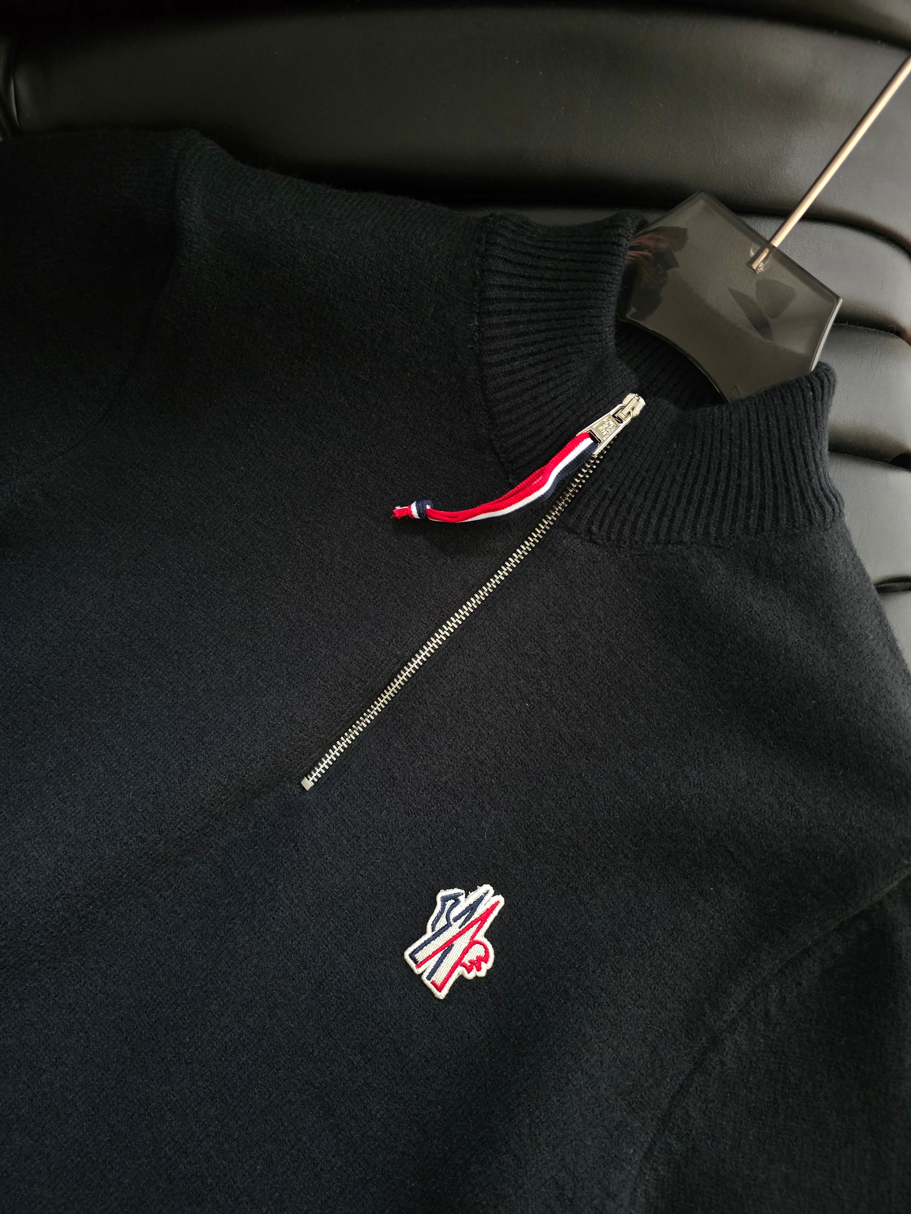Moncler Half Zip Logo Knitwear