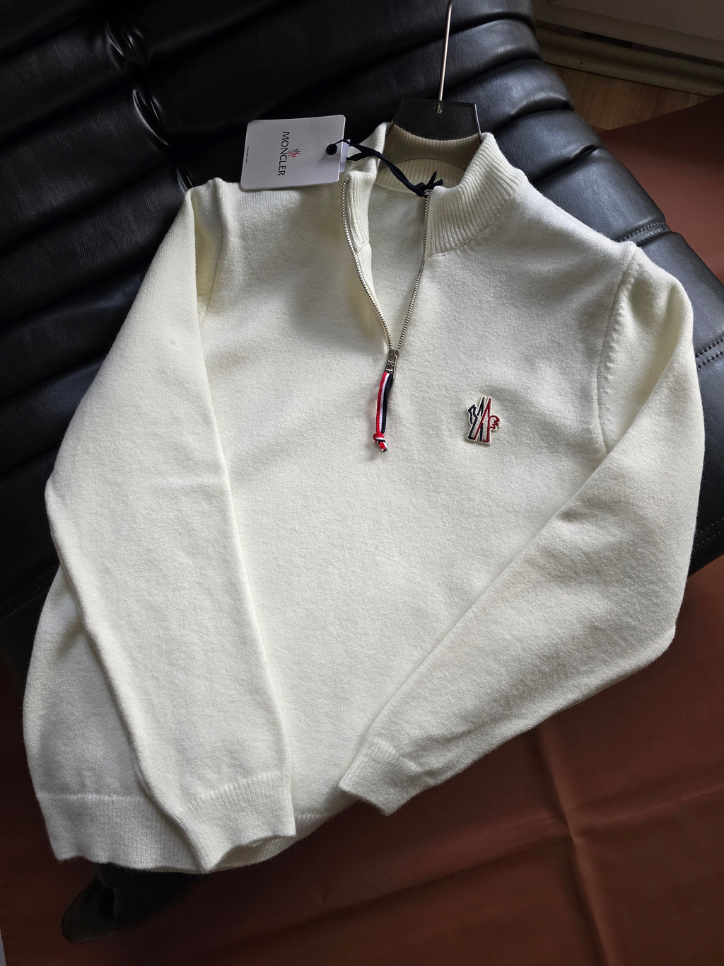 Moncler Half Zip Logo Knitwear