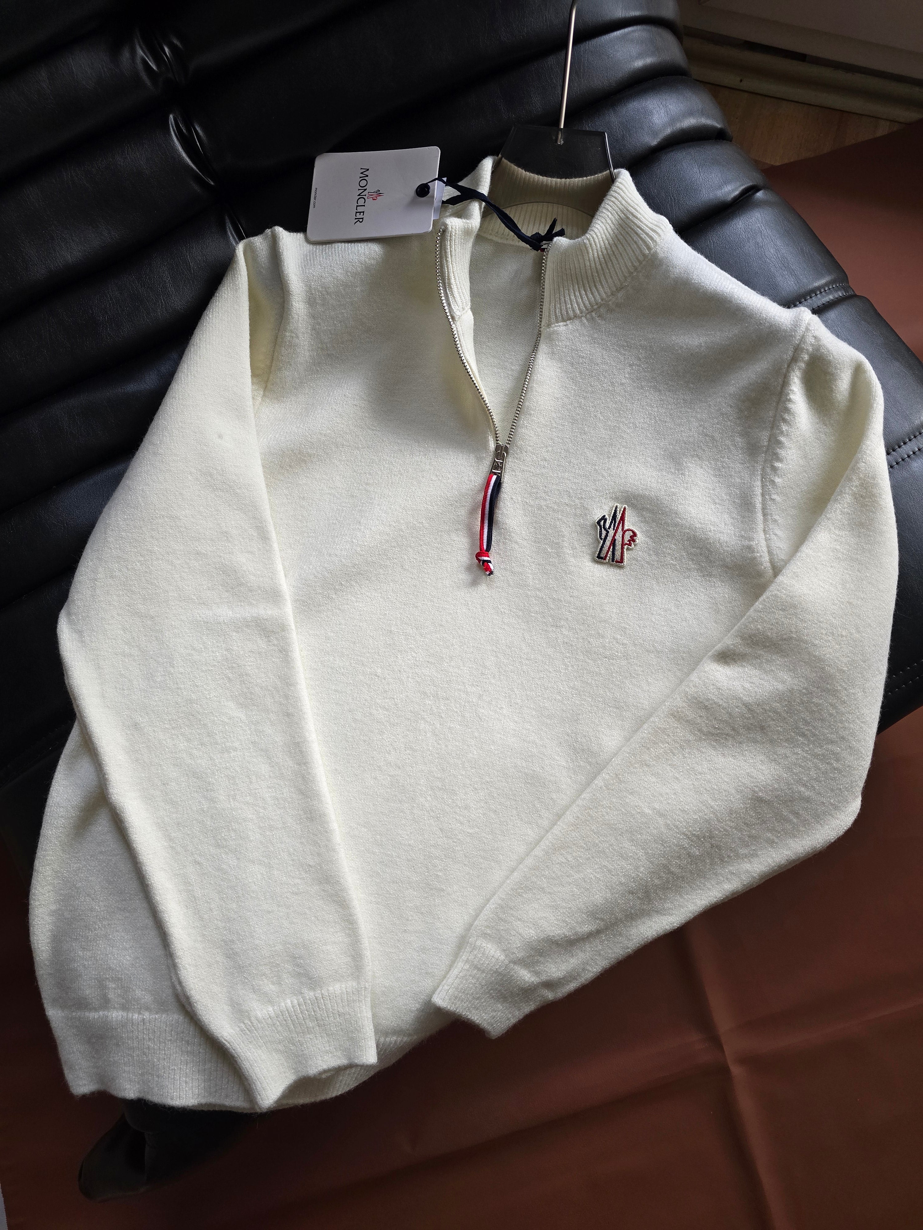 Moncler Half Zip Logo Knitwear