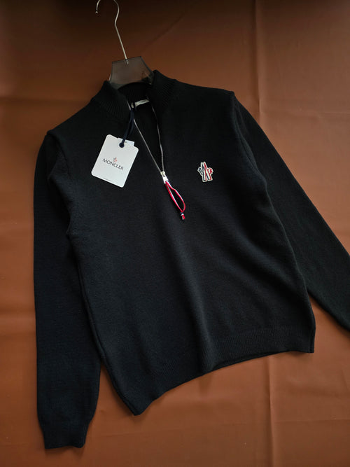 Moncler Half Zip Logo Knitwear