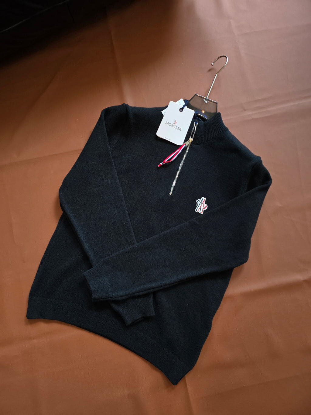 Moncler Half Zip Logo Knitwear