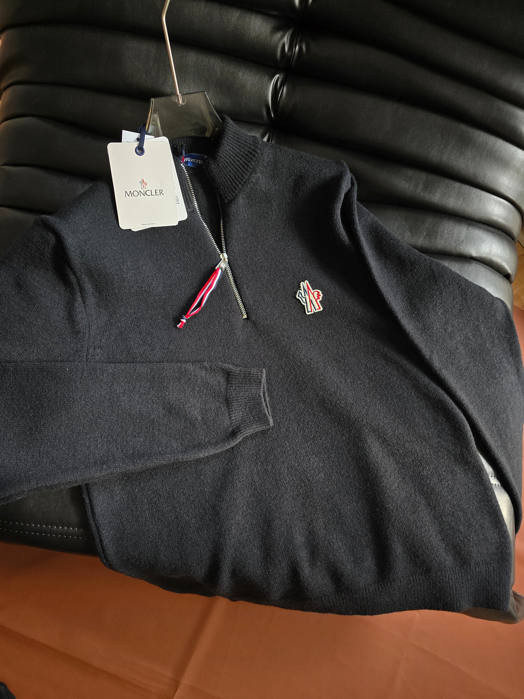 Moncler Half Zip Logo Knitwear