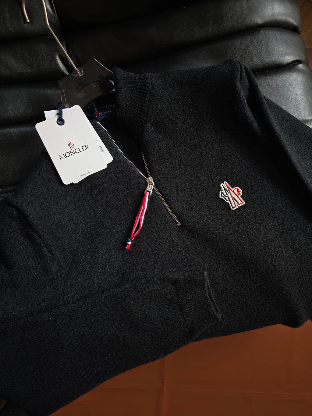 Moncler Half Zip Logo Knitwear