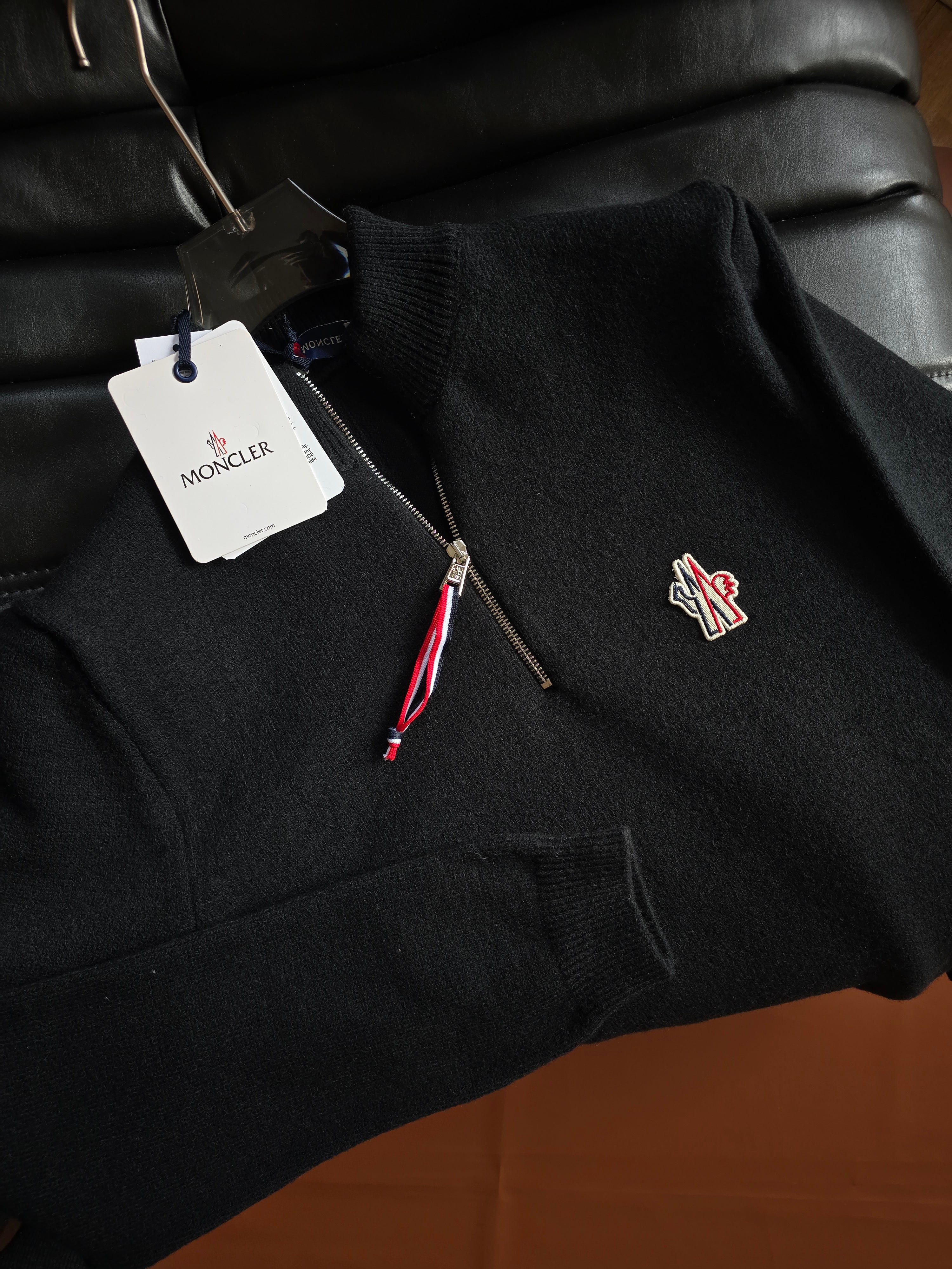 Moncler Half Zip Logo Knitwear